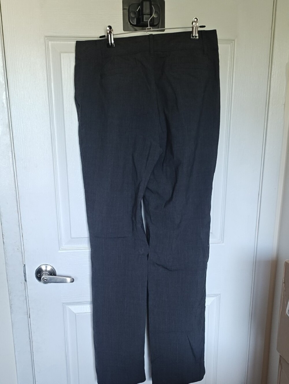 Banana Republic Dark Gray Pinstripe Straight-Leg Dress Trousers - Picture 4 of 6